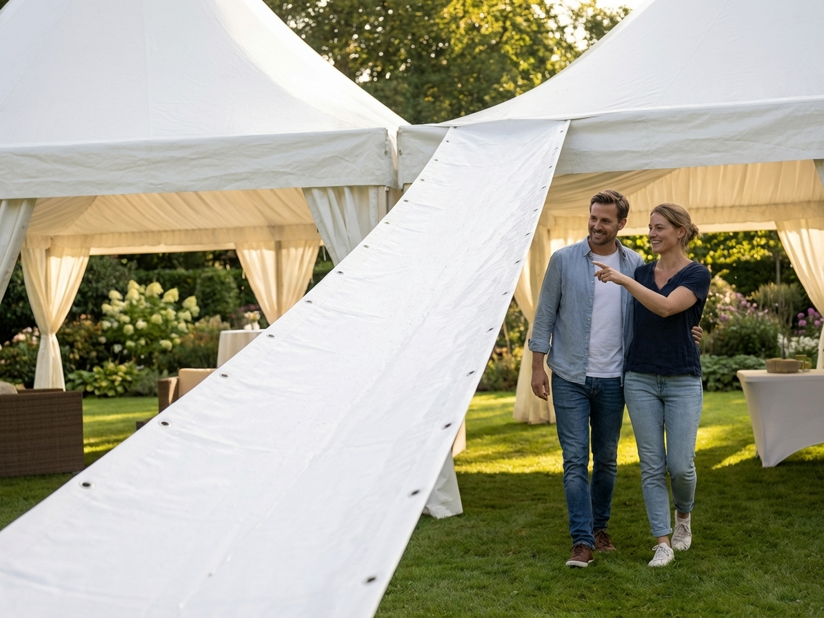 PVC Raingutter for Marquees in White, 8m length - view 3