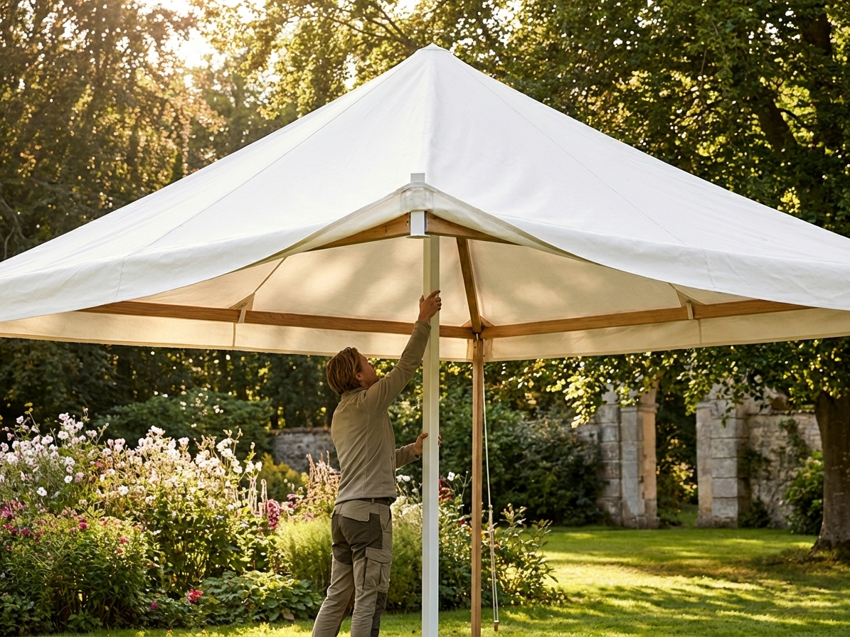 Extended roof pole for outdoor use in silver - product detail