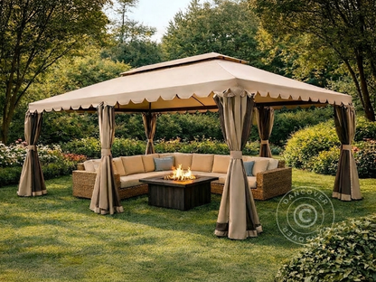 Dark beige gazebo 4x6 m for outdoor events
