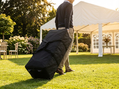Black carry bag with wheels for Flextents Xtreme 50 4x8 m