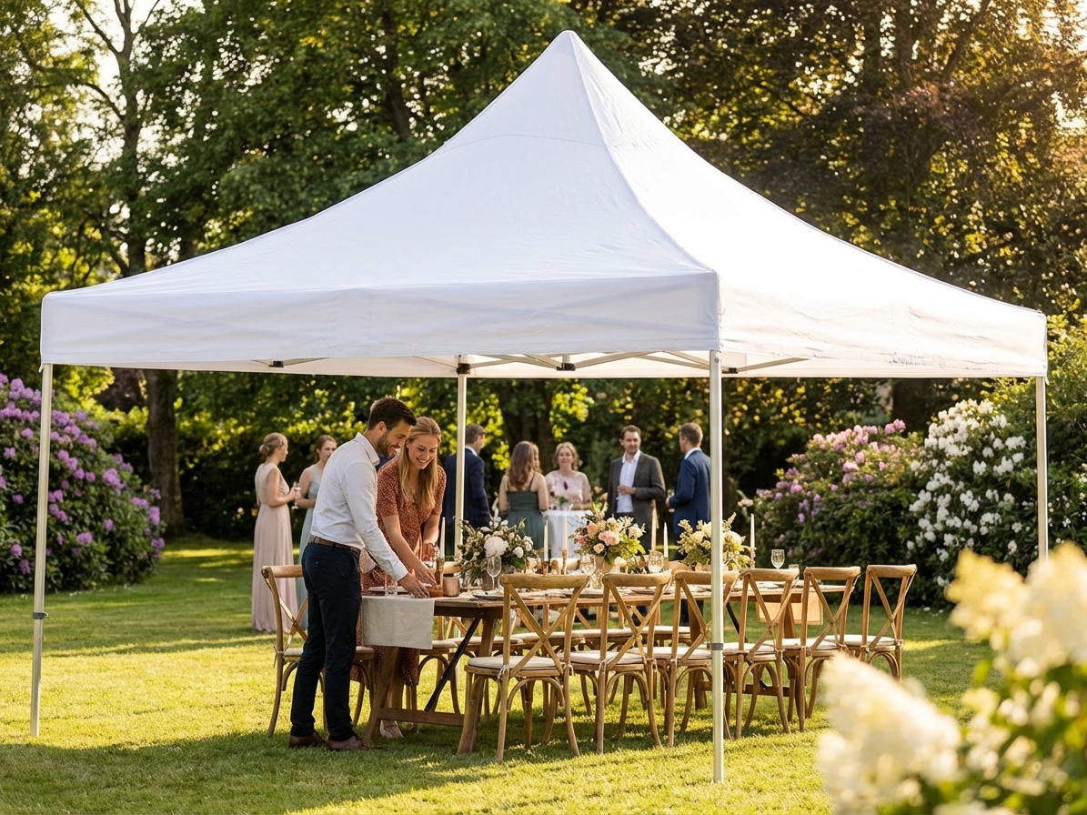 White Gazebo Roof Cover 4x8m for Outdoor Events