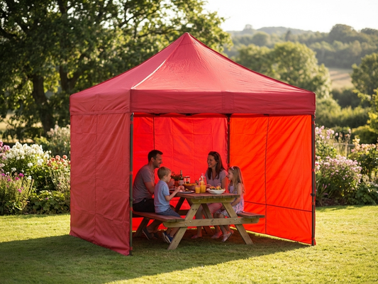 Red pop up gazebo with aluminium frame, 3x3m size - product detail