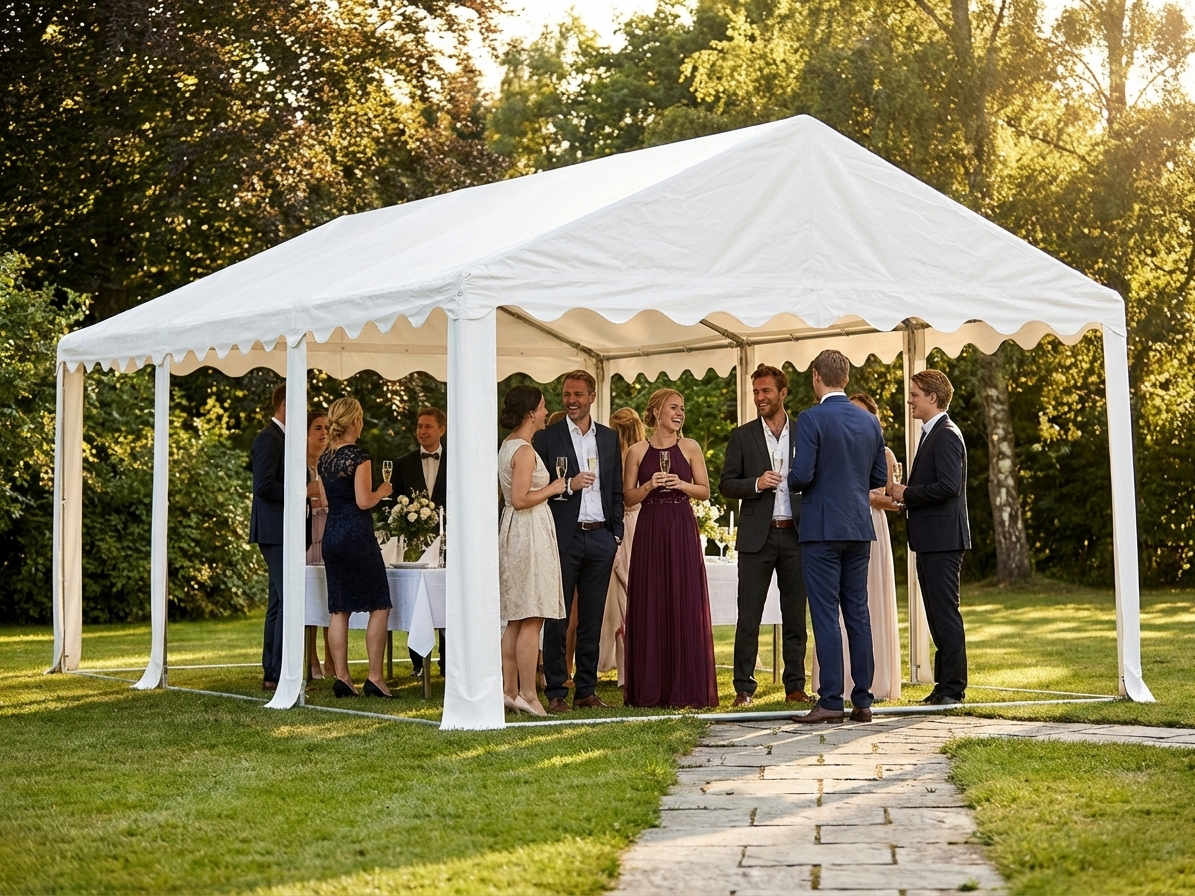 White PVC marquee roof cover 4x6m - view 3