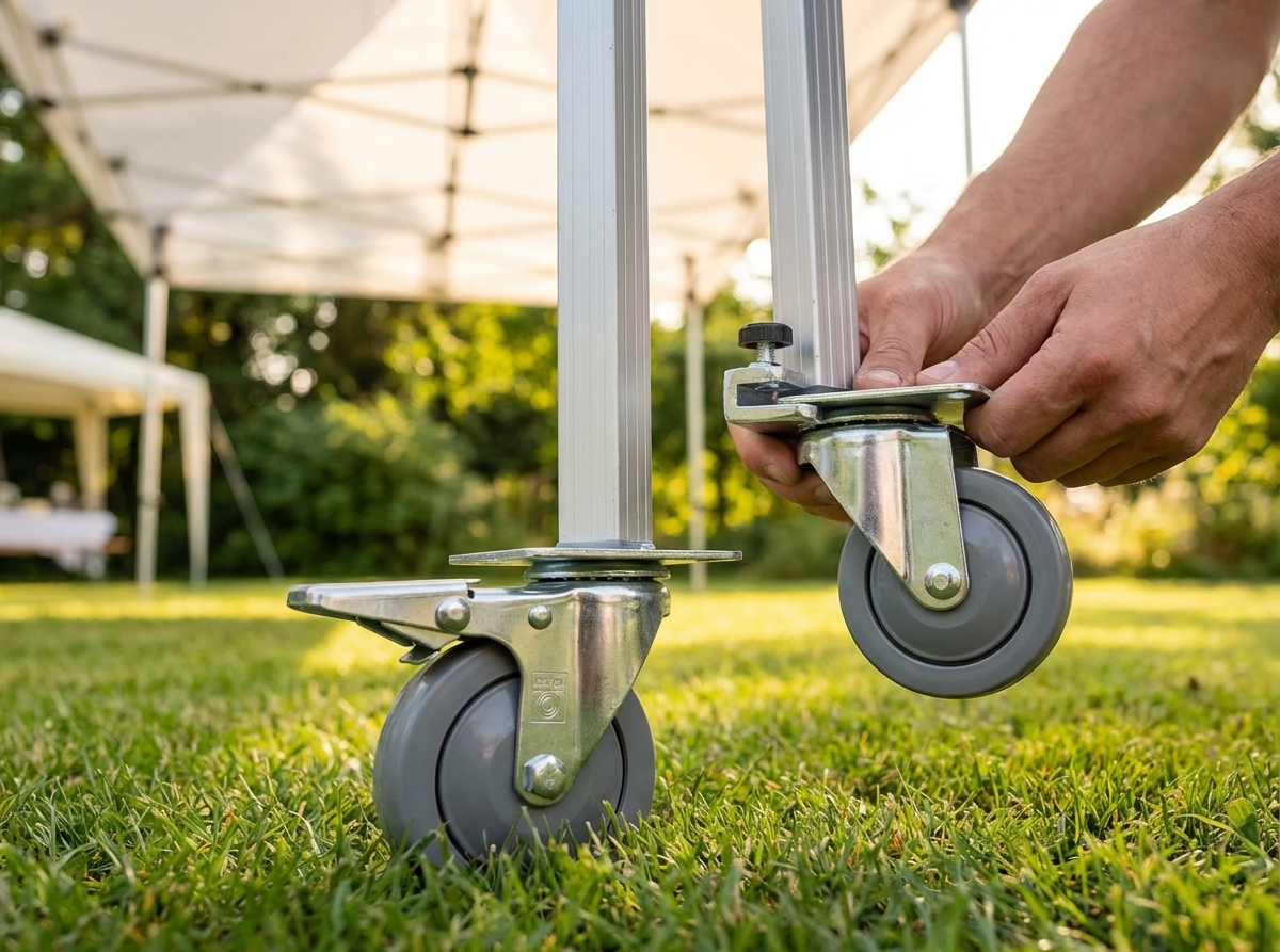 Silver gazebo frame wheels for PRO and Xtreme frames - view 3