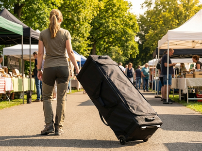 Black carry bag with wheels for FleXtents Steel 3x3m