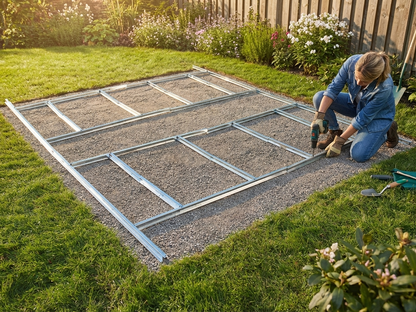 Steel floor frame for garden shed, silver, 3.4x3.82 m - view 3