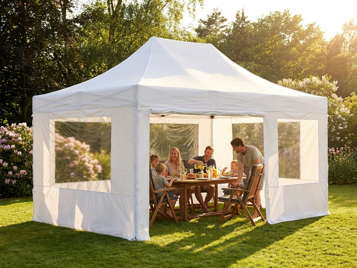 White heavy-duty pop up gazebo for outdoor events - view 3