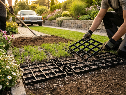 Grass reinforcement grid in anthracite, 1m² coverage - view 3