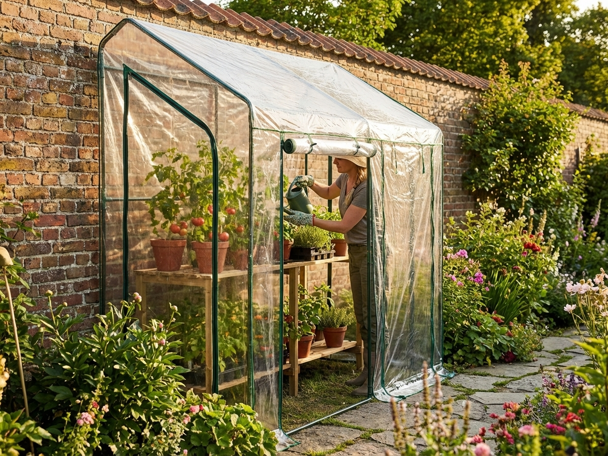 Transparent polyethylene greenhouse cover, 1.1x2x2.1m
