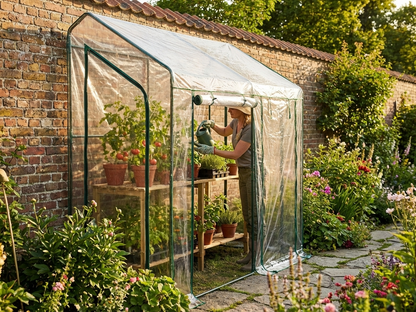 Transparent polyethylene greenhouse cover, 1.1x2x2.1m