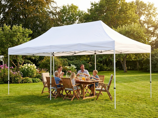 Pop up gazebo with white steel frame for outdoor events - product detail