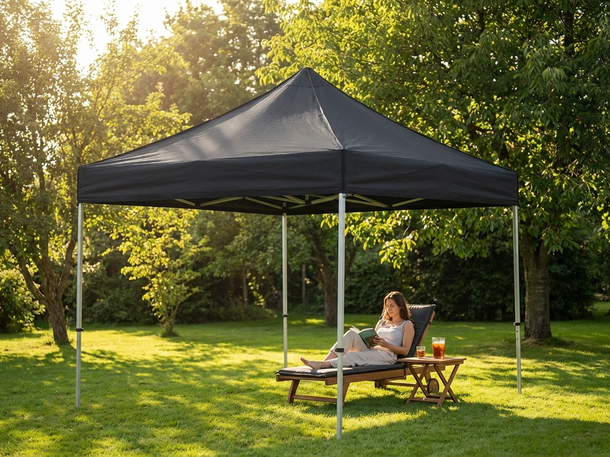 Black pop up gazebo flame retardant for outdoor events - view 3