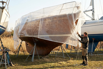 Clear tarpaulin 5x8 m with net reinforcement