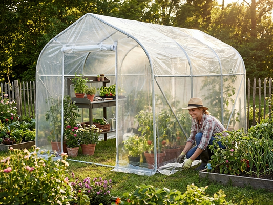 Transparent polytunnel greenhouse cover 3.6x8.4 m