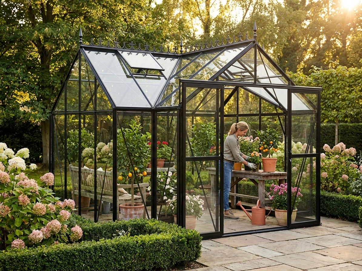Black aluminium orangery cresting for outdoor use - product detail