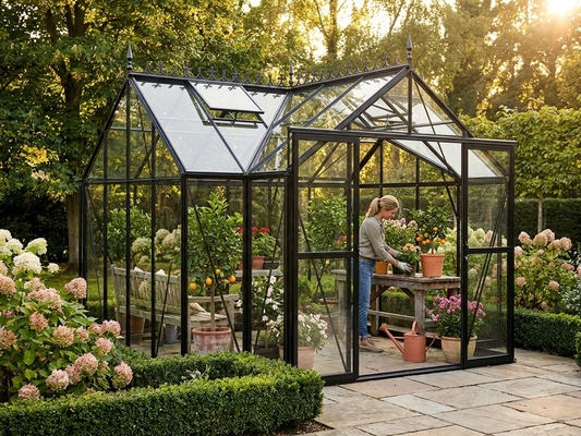 Black aluminium orangery cresting for outdoor use - product detail