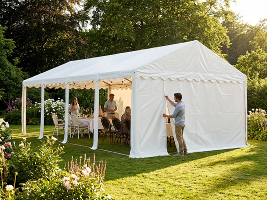 White PVC marquee roof cover for 7x12 m event shelter