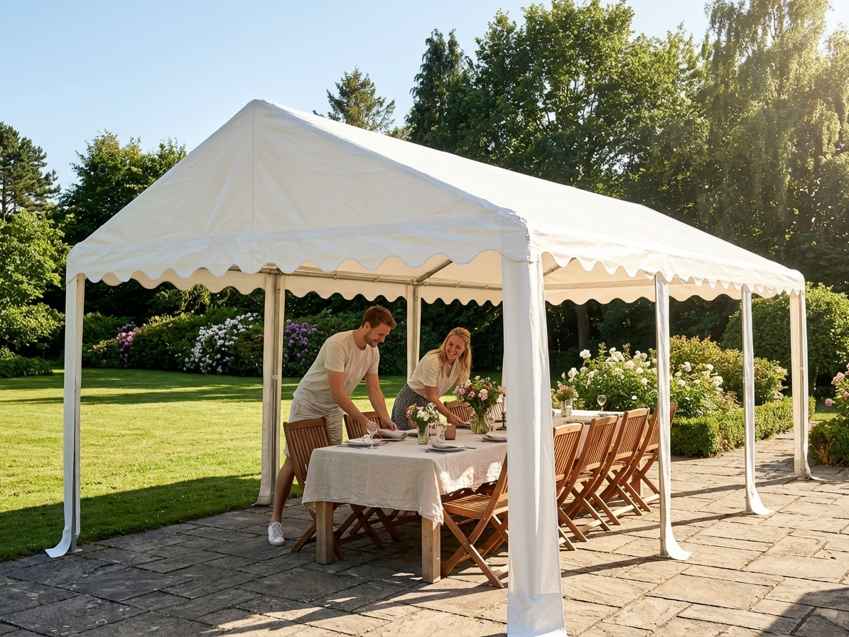 White PVC Polyester Marquee Roof Cover for outdoor events - product detail