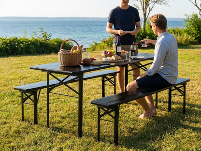 Black Beer Table Set 200x60x78 cm for Commercial Use - product detail