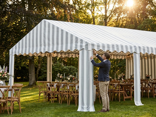 PVC roof cover for marquee, 6x12 m, white/grey