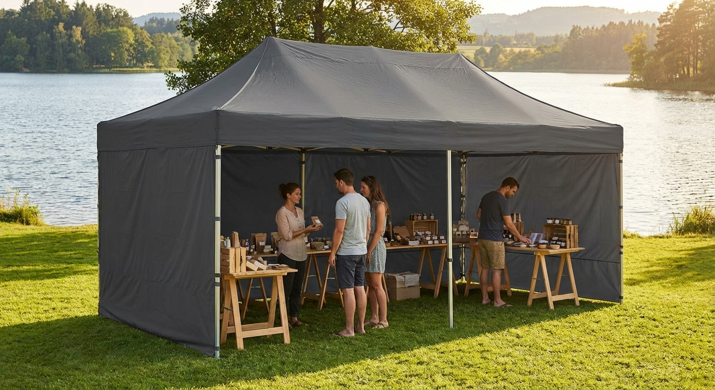 White pop-up gazebo with aluminium frame for outdoor events - product detail