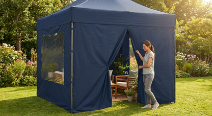 Gazebo Sidewall Kit in Dark Blue, 3x3 meters, for Outdoor Use - view 3
